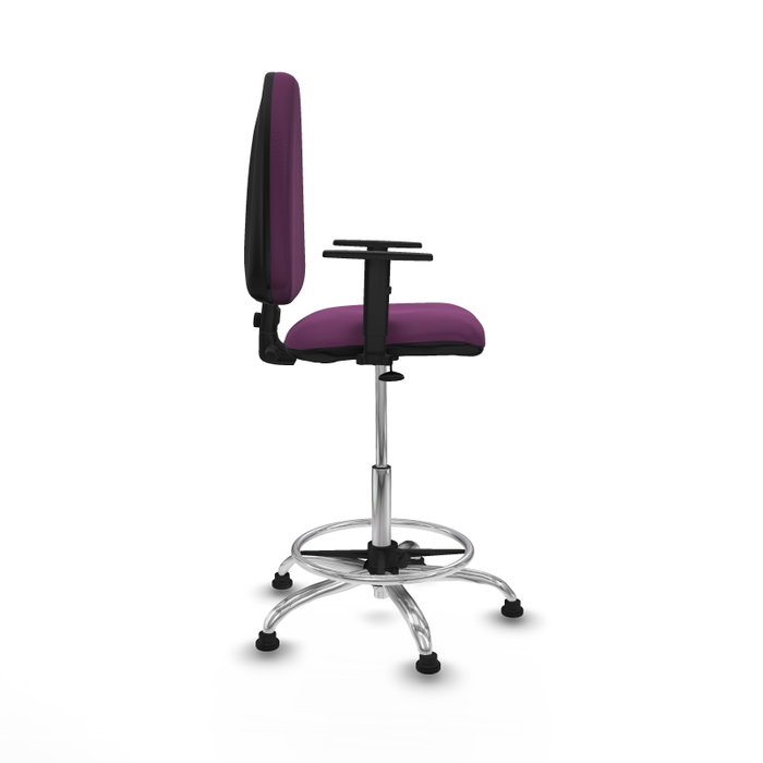 PIQUERAS Y CRESPO Taburete Aýna Morado con Brazos 1D y Base Cromada