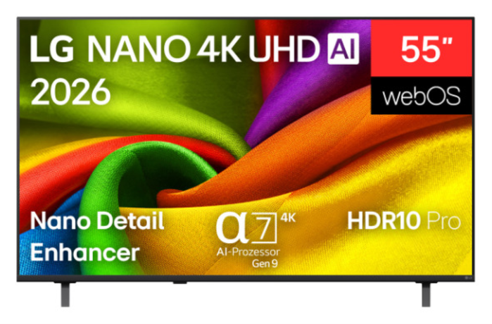 LG NANO 4K UHD AI 55NU8E0B3LA Televisor 55 pulg. 4K Ultra HD Smart TV Negro LG NANO 4K UHD AI 55NU8E0B3LA Televisor 55 pulg. 4K Ultra HD Smart TV Negro