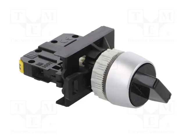 SPAMEL Interruptor rotativo ST22 de 2 posiciones, 22mm, NA, negro