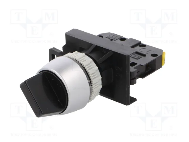SPAMEL Interruptor rotativo ST22 de 2 posiciones, 22mm, NA, negro