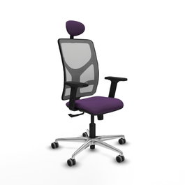 PIQUERAS Y CRESPO Silla de oficina Motilla con mecanismo Sincro, Morado y Gris
