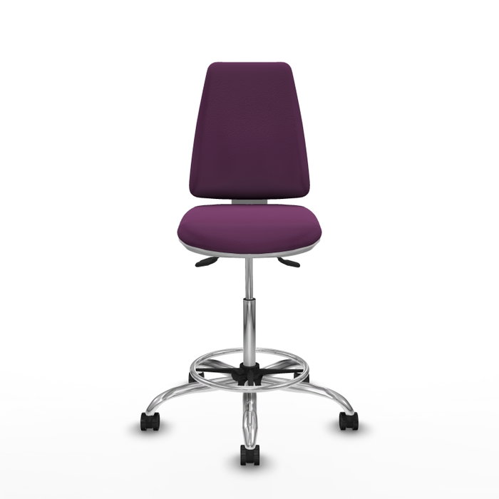 PIQUERAS Y CRESPO Taburete Elche blanco AS similpiel morado base cromada