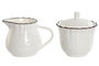 DKD Home Decor Set de Azucarero y Lechera Louvre Loving 24, Porcelana, 2 Piezas