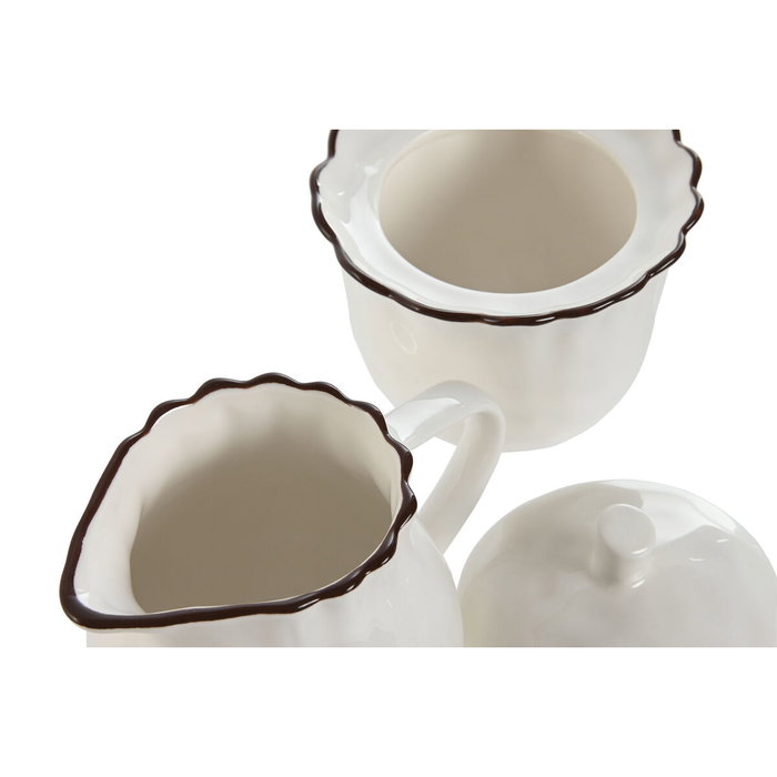 DKD Home Decor Set de Azucarero y Lechera Louvre Loving 24, Porcelana, 2 Piezas