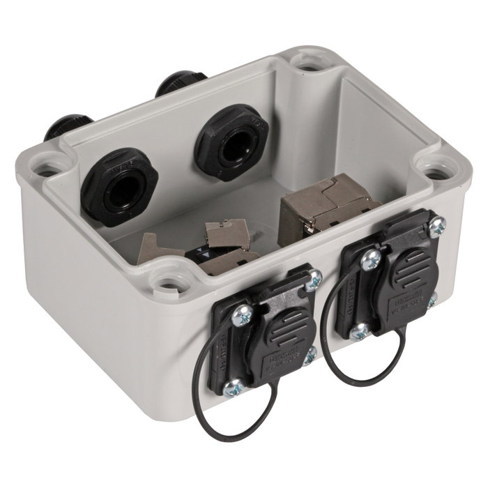 EFB Elektronik NWSZ EFB 53730.1V2 IP67 con 2xRJ45 Cat.6A y 2xM16 EFB Elektronik NWSZ EFB 53730.1V2 IP67 con 2xRJ45 Cat.6A y 2xM16