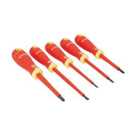 Bahco Juego de Destornilladores Bahcofit Aislados VDE, 5 Piezas (Ranurados y Phillips 3x100, 4x100, 5.5x125, PH1x80, PH2x100)