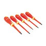 Bahco Juego de Destornilladores Bahcofit Aislados VDE, 5 Piezas (Ranurados y Phillips 3x100, 4x100, 5.5x125, PH1x80, PH2x100)