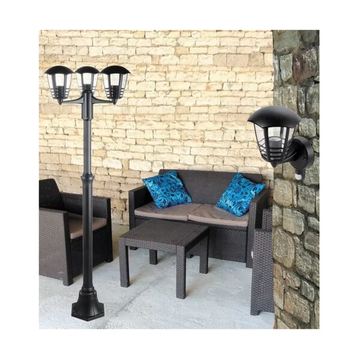 Rabalux Aplique Exterior Marseille RAB-8618 Negro IP44 E27 1x60W Diseño Clásico Resistente UV