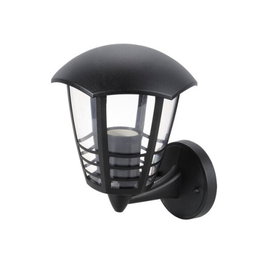 RABALUX Marseille Aplique de exterior negro con tulipa transparente