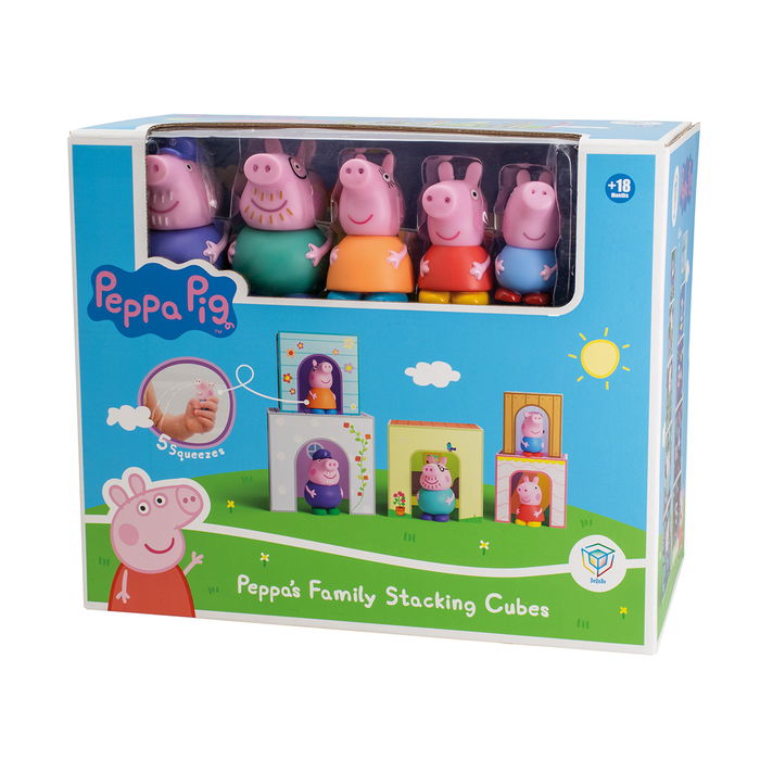 Deqube Peppa Pig Cubos Apilables Familia +18 meses 5 cubos de cartón educativos con personajes