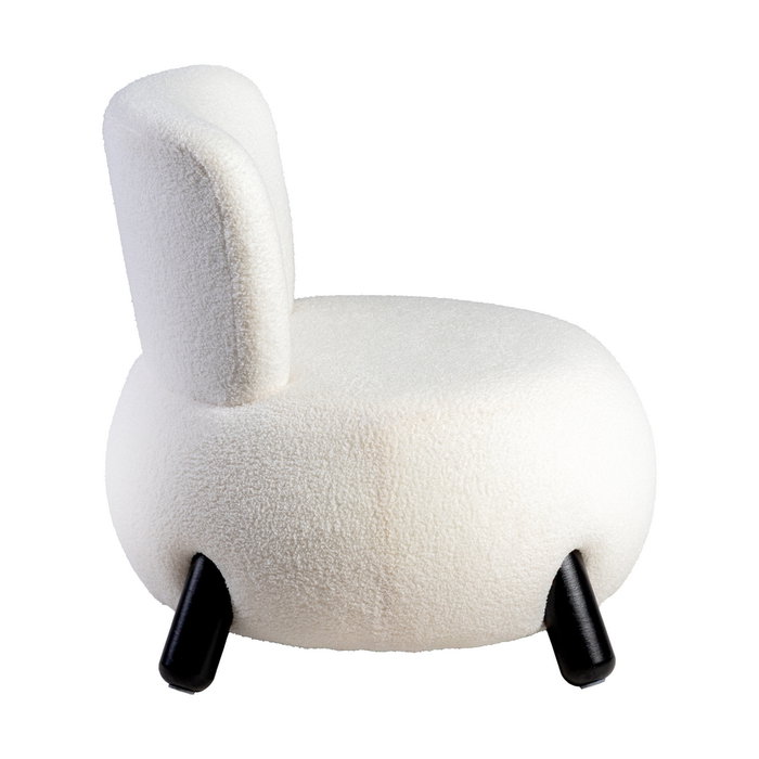 Sillón Blanco-Negro Tejido-Madera Salón 73 X 75 X 74,50 cm Sillón Blanco-Negro Tejido-Madera Salón 73 X 75 X 74,50 cm