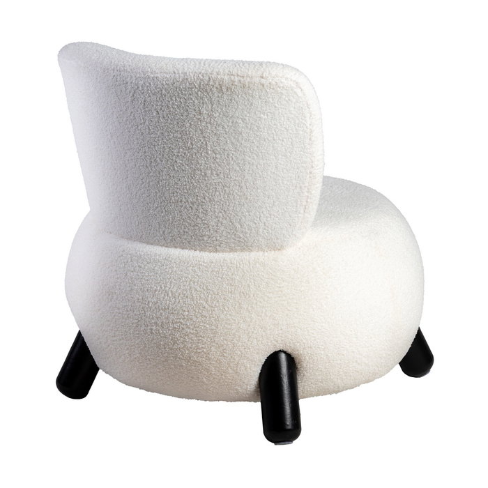 Sillón Blanco-Negro Tejido-Madera Salón 73 X 75 X 74,50 cm Sillón Blanco-Negro Tejido-Madera Salón 73 X 75 X 74,50 cm
