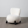 Sillón Blanco-Negro Tejido-Madera Salón 73 X 75 X 74,50 cm