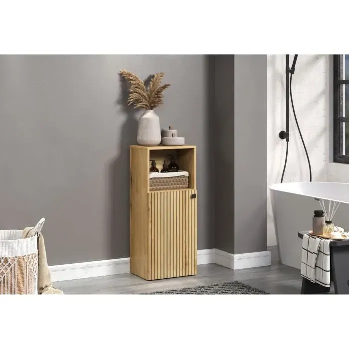 Ebuy24 Mueble de Baño AUC1715189112466 Roble L40 x H95 x D31cm Pure Bliss