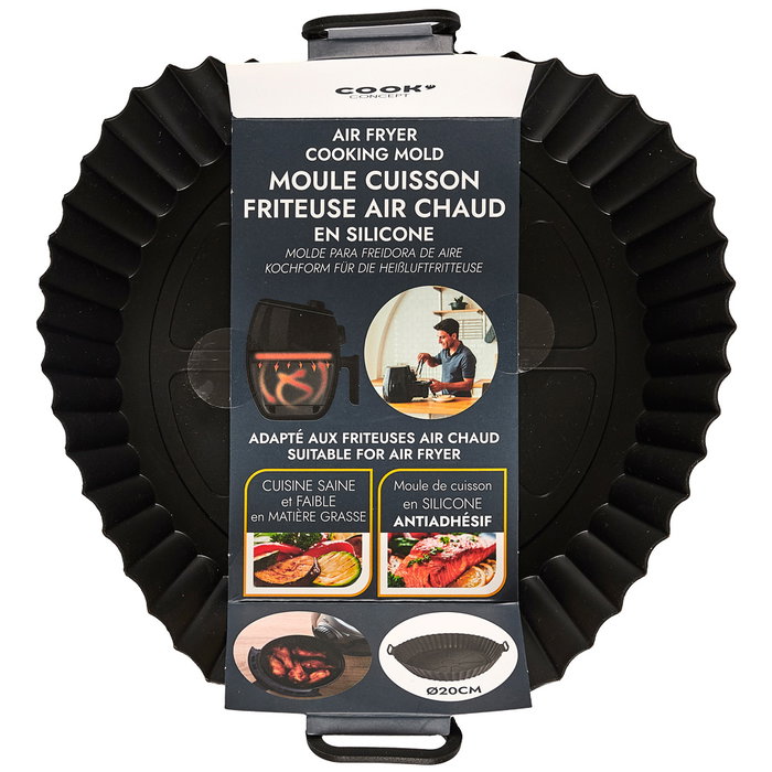 Cook Concept Molde redondo de silicona para Freidora de Aire, diámetro 20 cm x altura 5 cm Cook Concept Molde redondo de silicona para Freidora de Aire, diámetro 20 cm x altura 5 cm