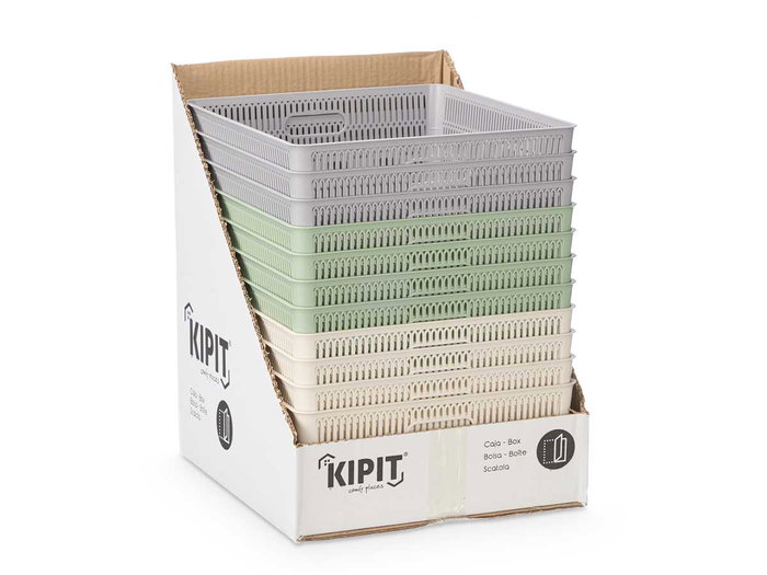 Kipit Caja Soporte Extensible Surtidos Colores 38x12x33 cm Plastico 12L (Set de 12)