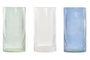 DKD Home Decor Set de 12 Jarrones de Cristal Surtidos en Turquesa, Azul y Transparente