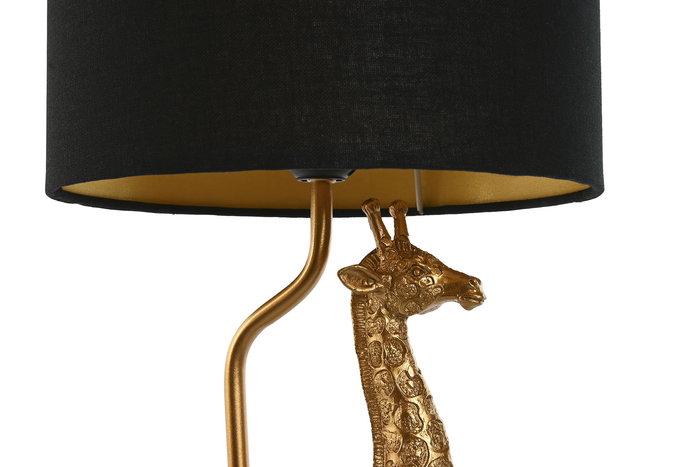 DKD Home Decor Lámpara Sobremesa Colonial Dorado Negro Resina Poliéster 20 x 53 x 20 cm