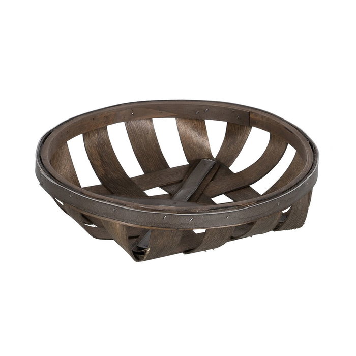 Ixia Set de 3 Cestas Decorativas de Madera Marrón de 3 Tamaños