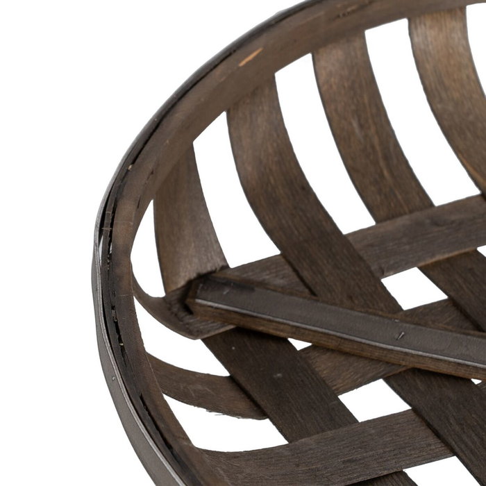 Ixia Set de 3 Cestas Decorativas de Madera Marrón de 3 Tamaños