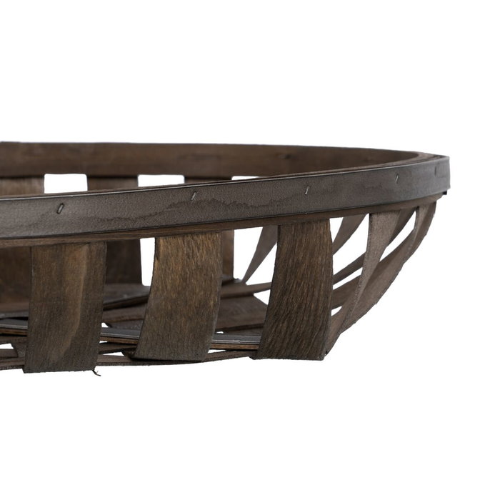 Ixia Set de 3 Cestas Decorativas de Madera Marrón de 3 Tamaños