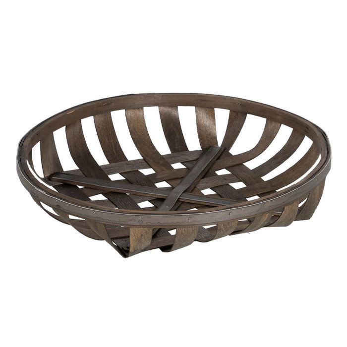 Ixia Set de 3 Cestas Decorativas de Madera Marrón de 3 Tamaños