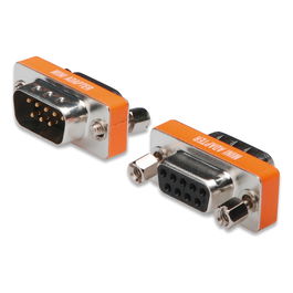 Digitus Mini-Null-Modem-Adapter D-Sub9 Macho/Hembra Adaptador Null-Modem Adaptador Serie Conectores VGA Color Naranja Plata