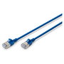 Digitus Cable de Red RJ45 CAT 6A F/FTP Slim, 0.5 Metros, Azul, Ethernet 10 Gbps, PoE+, Para Router, Switch, PC
