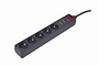 Gembird Regleta SPG5-C-10 con 5 tomas y cable de 3m Negro