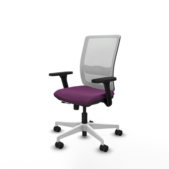 PIQUERAS Y CRESPO Silla de oficina Haches con mecanismo Sincro/Traslack, Morado y Blanco