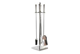 DKD Home Decor Chimenea Moderno Plateado Inox Aluminio Set de 4 Piezas 3 x 69 x 11 cm