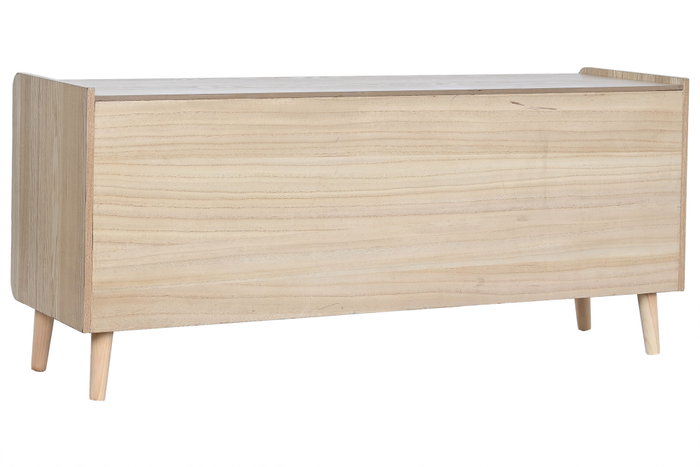 DKD Home Decor Balines Mueble TV Natural Ratán y Paulownia 120 x 35 x 54 cm
