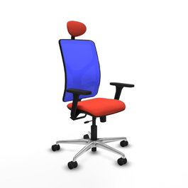 PIQUERAS Y CRESPO Silla de oficina Motilla Naranja oscuro y Azul