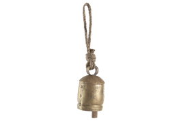 DKD Home Decor Campana de Hierro y Cuerda Dorado Desgastado
