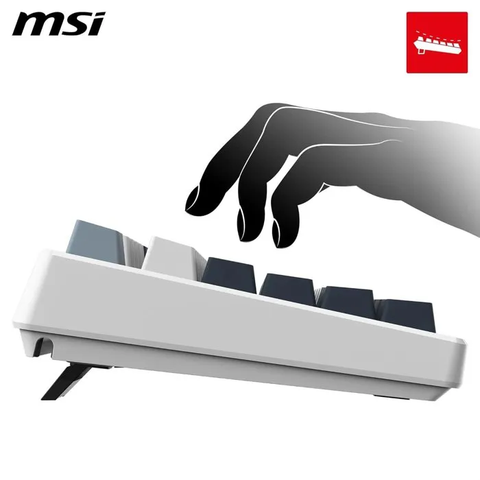 MSI Teclado inalámbrico para juegos FORGE GK600 TKL Wireless AAAQK42316 - Interruptores mecánicos lineales - RGB - Blanco MSI Teclado inalámbrico para juegos FORGE GK600 TKL Wireless AAAQK42316 - Interruptores mecánicos lineales - RGB - Blanco