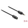 DeLOCK Cable de audio 90921 con conectores TOSLINK y Mini-TOSLINK, 3 m, Negro