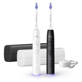 Philips Sonicare 6500 HX7419/01 Pack Doble Negro/Blanco con Estuche de Viaje