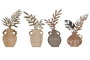 DKD Home Decor Decoración de Pared Metal 28,5x2x50 Jarrón Surtido de 4 Piezas