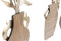 DKD Home Decor Decoración de Pared Metal 28,5x2x50 Jarrón Surtido de 4 Piezas