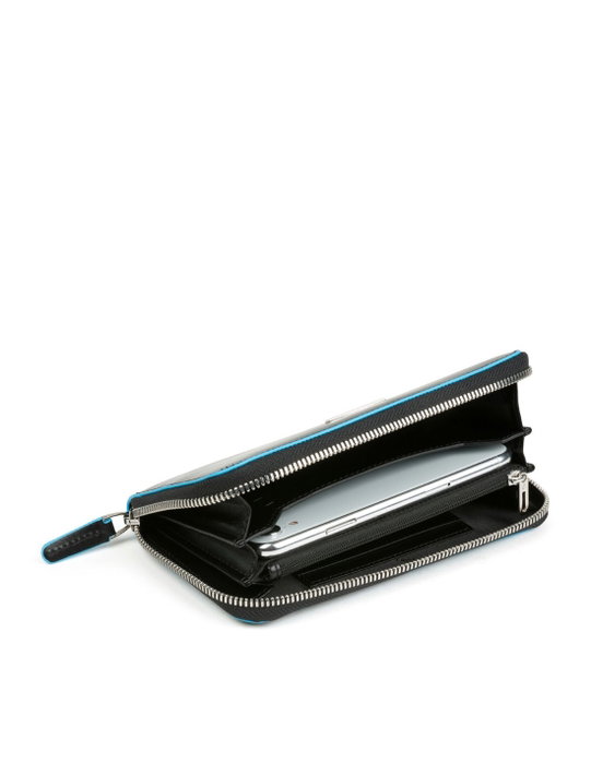 Piquadro Blue Square Cartera de cuero Negro para mujeres