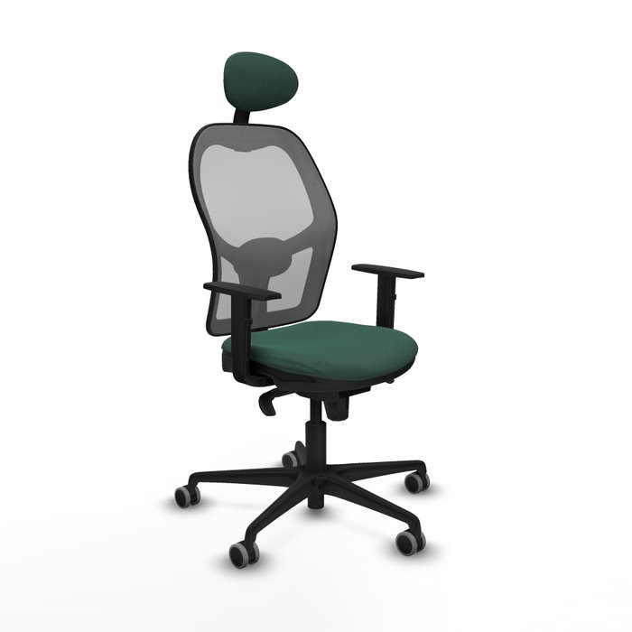 PIQUERAS Y CRESPO Silla de oficina Jorquera Verde botella y Gris con mecanismo Sincro PIQUERAS Y CRESPO Silla de oficina Jorquera Verde botella y Gris con mecanismo Sincro