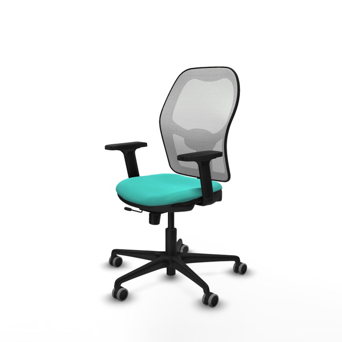 PIQUERAS Y CRESPO Silla de oficina Jorquera con mecanismo Sincro/Traslack Turquesa y Blanco
