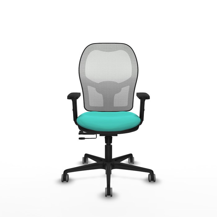 PIQUERAS Y CRESPO Silla de oficina Jorquera con mecanismo Sincro/Traslack Turquesa y Blanco
