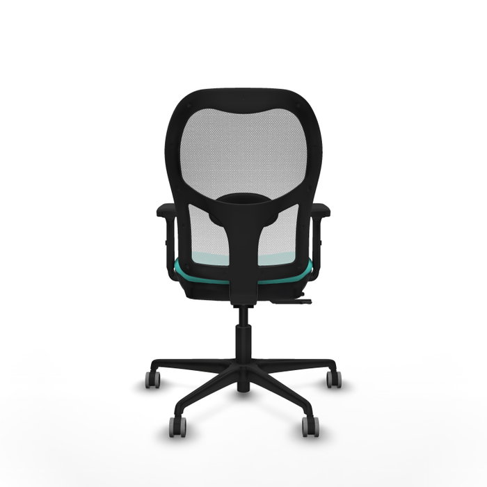 PIQUERAS Y CRESPO Silla de oficina Jorquera con mecanismo Sincro/Traslack Turquesa y Blanco