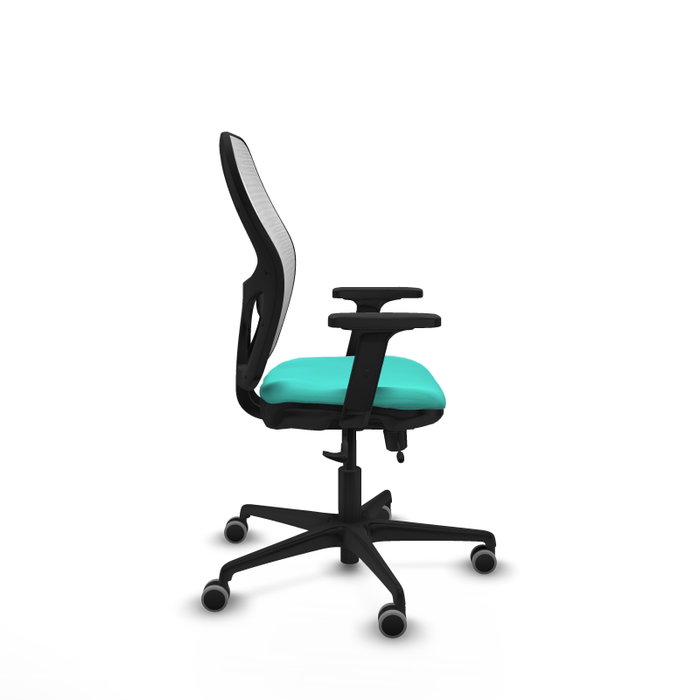 PIQUERAS Y CRESPO Silla de oficina Jorquera con mecanismo Sincro/Traslack Turquesa y Blanco