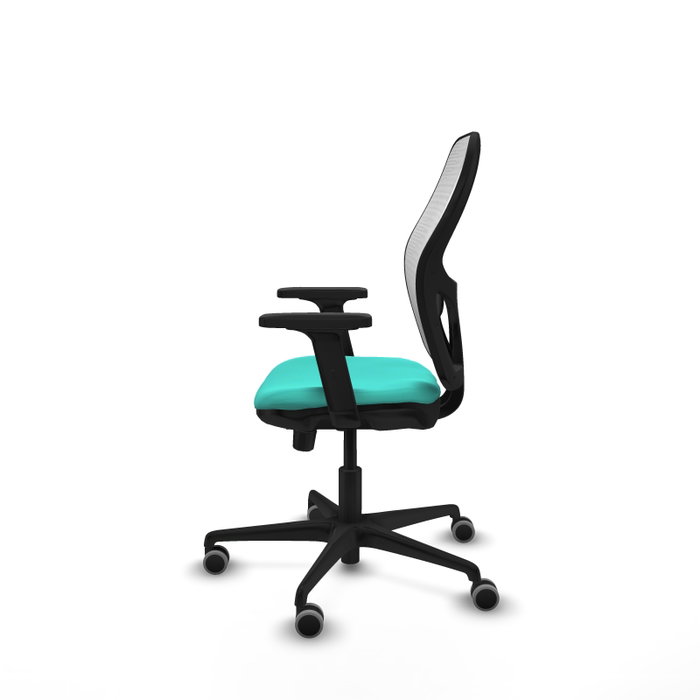 PIQUERAS Y CRESPO Silla de oficina Jorquera con mecanismo Sincro/Traslack Turquesa y Blanco