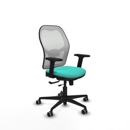 PIQUERAS Y CRESPO Silla de oficina Jorquera con mecanismo Sincro/Traslack Turquesa y Blanco