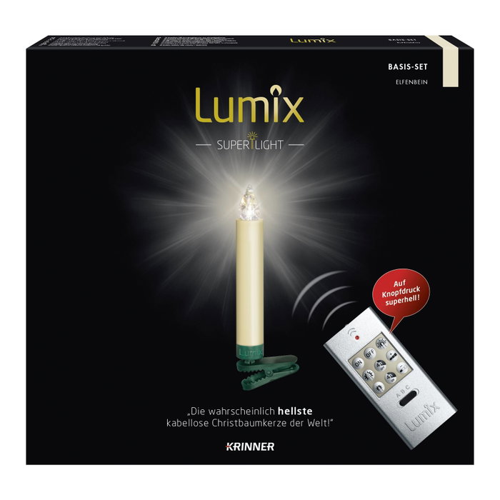 Krinner Lumix Superlight Set de 10 velas marfil