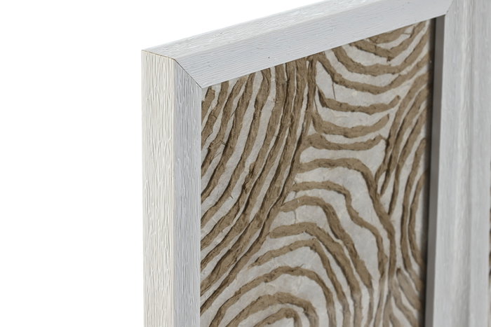 DKD Home Decor Set de 2 Cuadros Enmarcados en Cristal y Papel Maché 20x2x30 cm