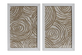 DKD Home Decor Set de 2 Cuadros Enmarcados en Cristal y Papel Maché 20x2x30 cm